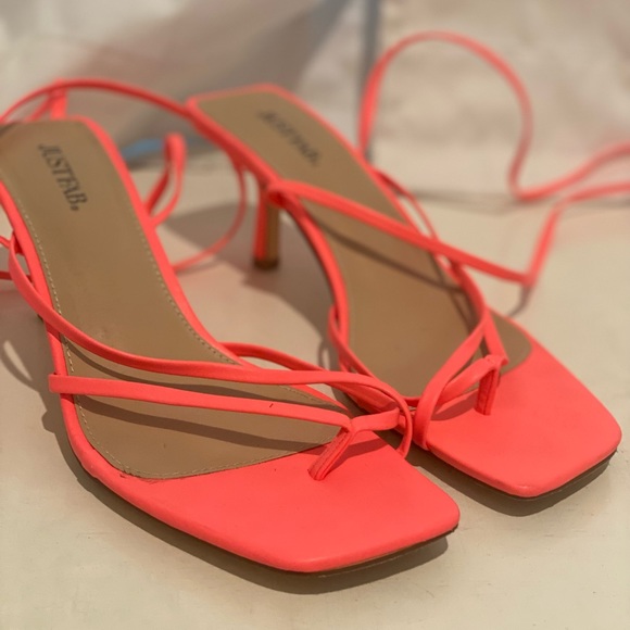 Just fab neon pink wrap sandals - Picture 1 of 5